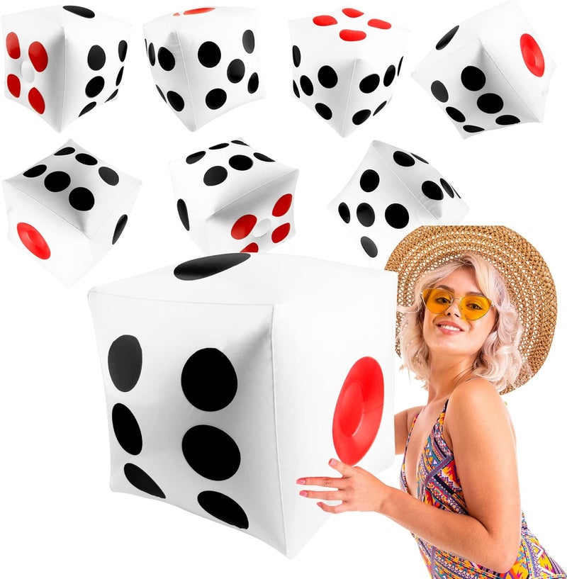 Restroma 8 Pack 14 Inch Jumbo Inflatable Dice Large Blow Up Dices Giant Dice Toys for Indoor Outdoor Broad Game Party Favors - Image 1